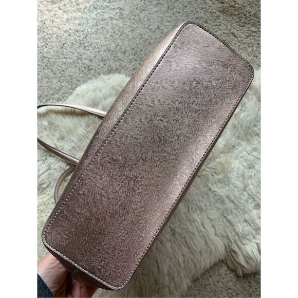 Kate Spade Tinsel Tote‎ Bag in Metallic Saffiano Rose Gold - Picture 8 of 12